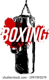 the vector illustration of the boxing fighter