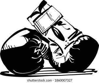 the vector illustration of the boxing gloves