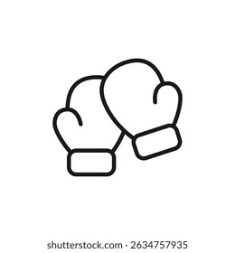 Ilustración vectorial de un icono de guantes de boxeo sobre un fondo blanco