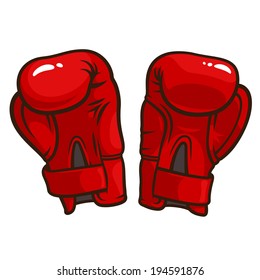 Vector illustration of boxing gloves isolated on a white background