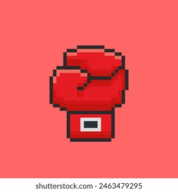 Vector Illustration of Boxing Gloves with Pixel Art Design, perfect for game assets themed designs