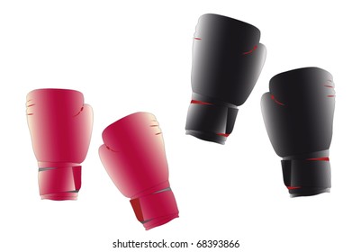 Vector illustration of boxing gloves under the white background