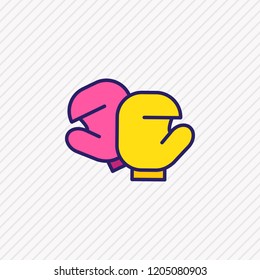 Vector illustration of boxing icon colored line. Beautiful hobby element also can be used as kickboxing icon element.