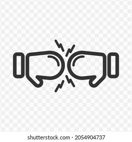 Vector illustration of boxing icon in dark color and transparent background(png).