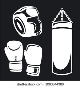 Vector illustration boxing icons