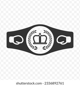 Vector illustration of boxing medal icon in dark color and transparent background(PNG).
