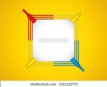 Vector Illustration Of Boxing Ring, Top View