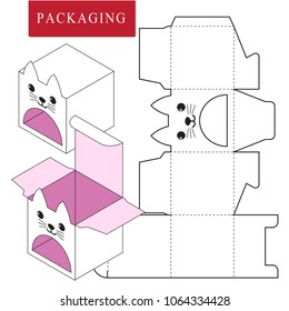 Vector Illustration of Box.Package Template. Isolated White Retail Mock up.