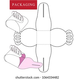 Vector Illustration of Box.Package Template. Isolated White Retail Mock up.