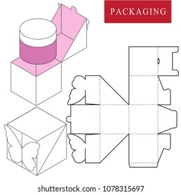 Vector Illustration of Box.Package Template. Isolated White Retail Mock up.
