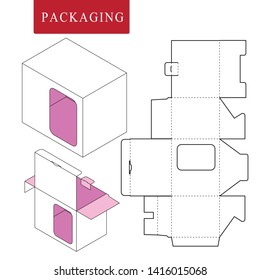 Vector Illustration of Box.Package Template. Isolated White Retail Mock up