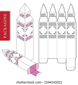 Vector Illustration of Box.Package Template. Isolated White Retail Mock up.