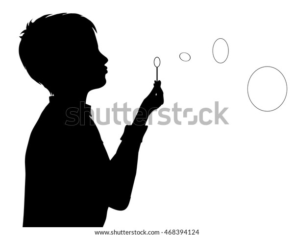 Vector Illustration Boy Bubble Blower Stock Vector (Royalty Free ...