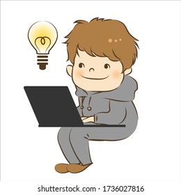 vector illustration of boy character 28