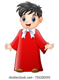 Vector illustration of Boy choir cartoon