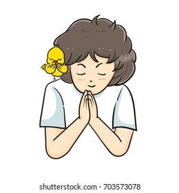 The vector illustration "Boy curly hair Vector" many emotion set on white background