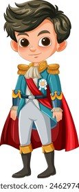 Vector illustration of a boy dressed as a prince