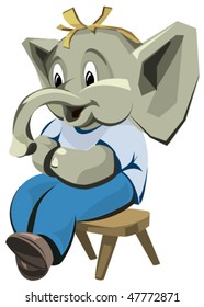 Vector illustration of boy elephant character