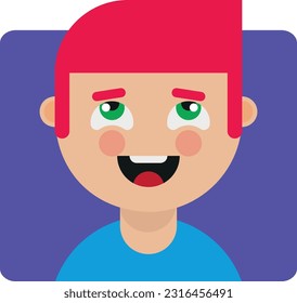 Vector illustration of a boy with a face of emotion and admiration.