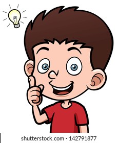 Vector illustration of Boy with a good idea