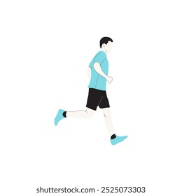 vector illustration of a boy having fun running