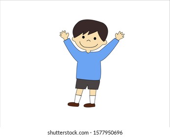 vector illustration boy isolated on white background.