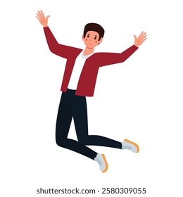 vector illustration of a boy jumping
