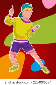 vector illustration of a boy on his period