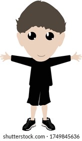 Vector Illustration Boy with Open Arms