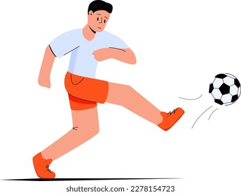 vector illustration, boy playing football