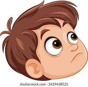 Vector illustration of a boy with a puzzled expression