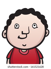 Vector illustration of a boy with a red shirt