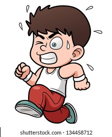 Vector illustration of a boy running