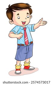 Vector illustration a boy in school dress