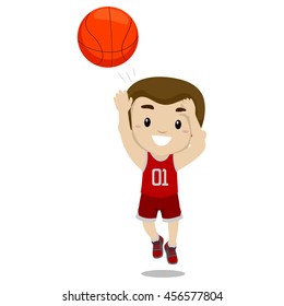 Vector Illustration of a Boy Shooting the Ball