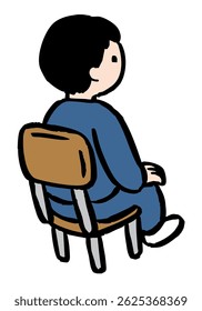 Vector illustration of a boy sitting on a chair