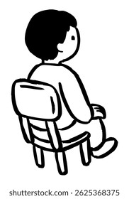 Vector illustration of a boy sitting on a chair