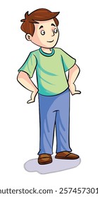 Vector illustration a boy is standing