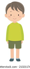 Vector Illustration Of A Boy Standing Straight