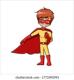 Vector illustration of boy super hero mascot cartoon