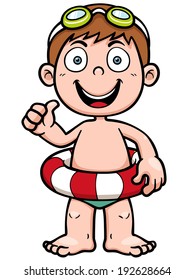 Vector illustration of Boy swimming