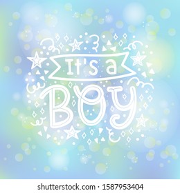 Vector illustration of It's a Boy text