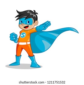 Vector illustration of boy that be the super hero, it can be used as a mascot for education company for children, organization for kid, and any other business.