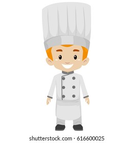 Vector Illustration of Boy wearing a Chef Uniform