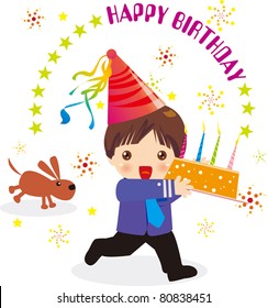 Vector illustration of boy's birthday