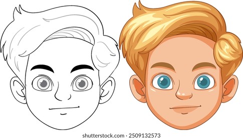 Vector illustration of a boy's face