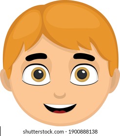 Vector illustration of a boy's face emoticon