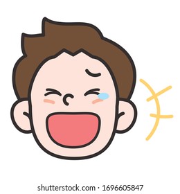 vector illustration of boy's facial expressions