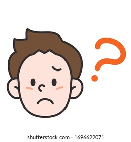 vector illustration of boy's facial expressions