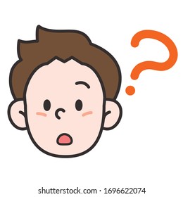 vector illustration of boy's facial expressions